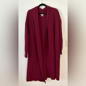 Time and Tru Size XL Women's Burgundy Open Front Cardigan Sweater